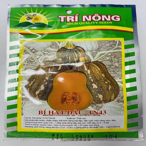 Hạt giống bí hạt đậu TN43 (cây phát triển khỏe, nhiều chèo, trái hình dạng hạt đậu, đặc ruột, màu vàng cam, dẻo)