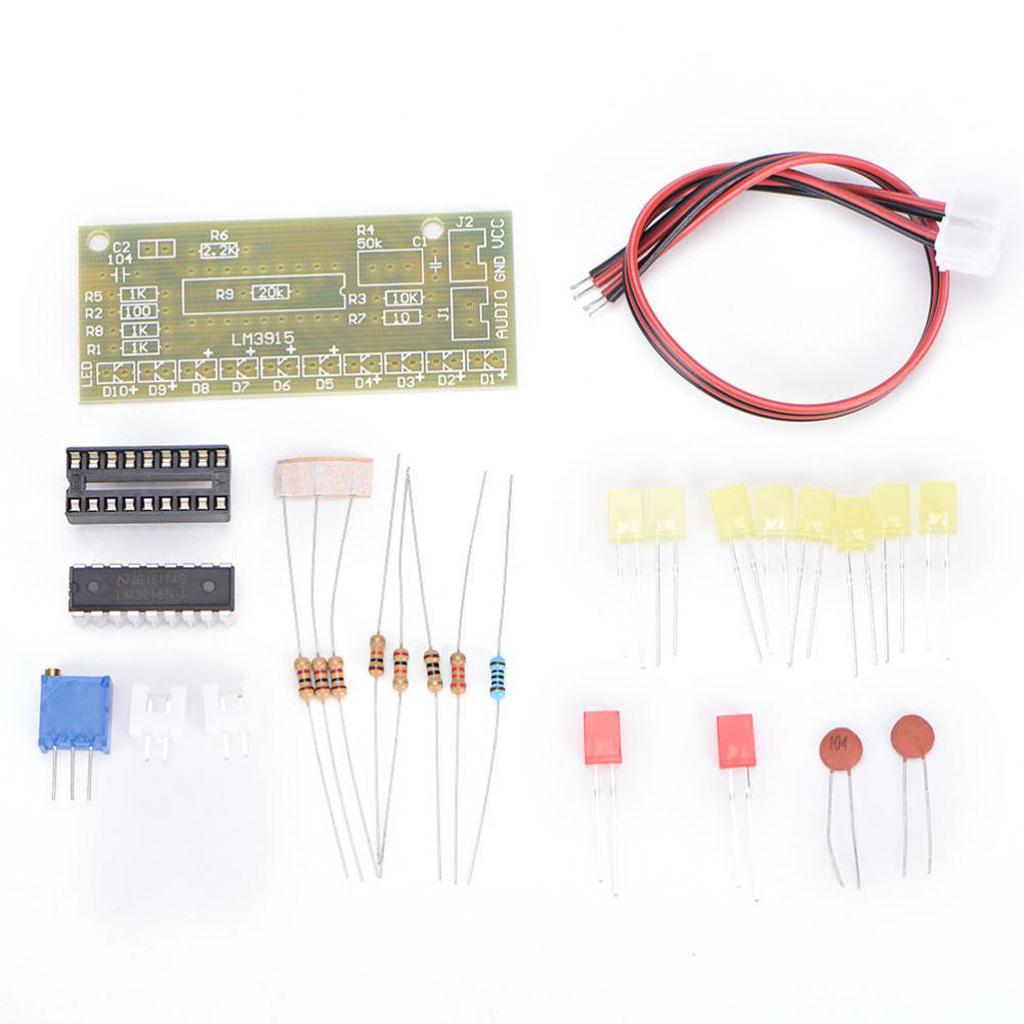 Audio Level Indicator Kit LM3915 DIY Module DC9V-12V 10 Segment DC9V-12V