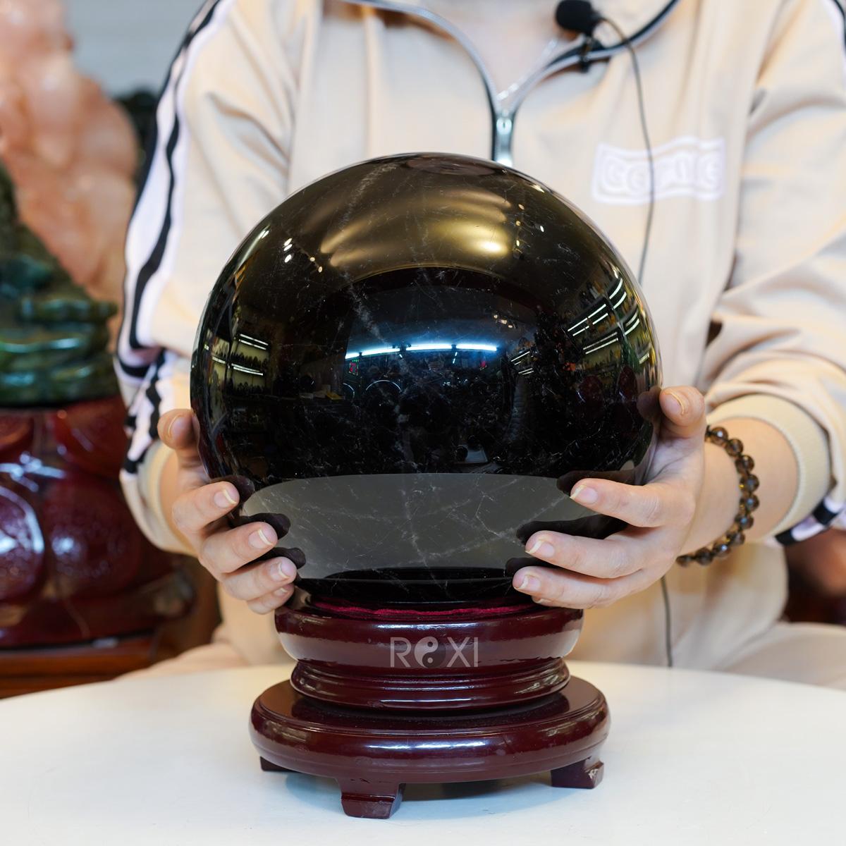 Quả Cầu Thạch Anh đen 2A - 13,14kg - 21,2cm