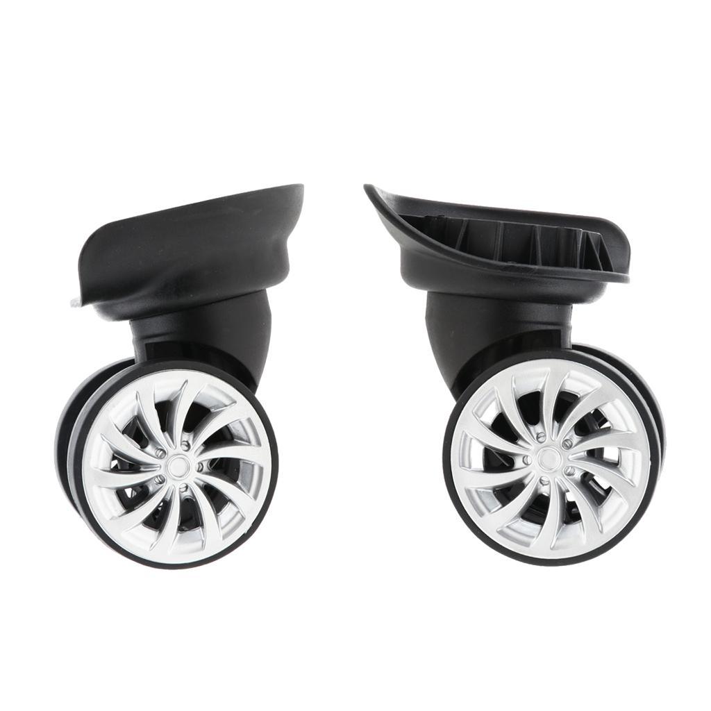 2 Pieces Swivel Suitcase Luggage Casters Dual Roller Wheels for Travel