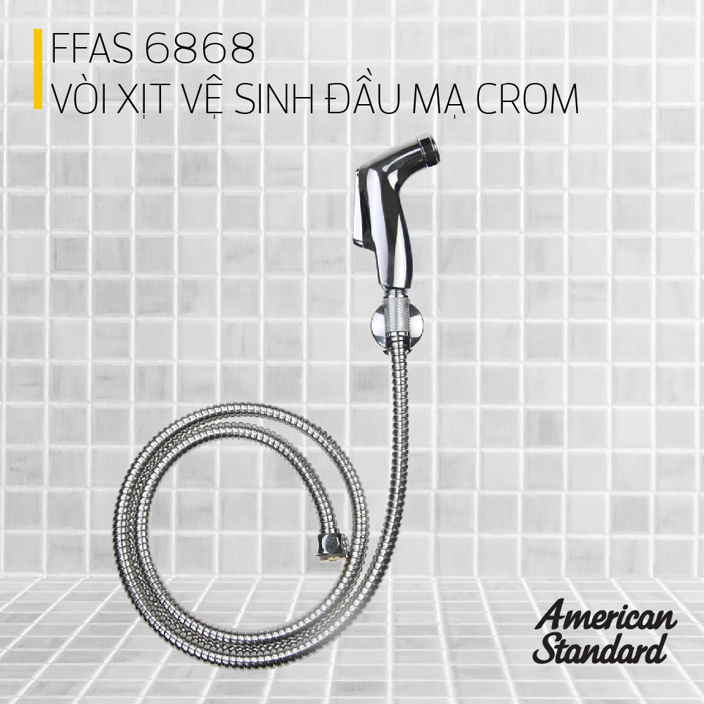 Vòi Xịt Vệ Sinh Đầu Mạ Crome Chính Hãng FFAS6868 Thương Hiệu AMERICAN STANDARD –Thiết Kế Hiện Đại, Tia Nước Mịn