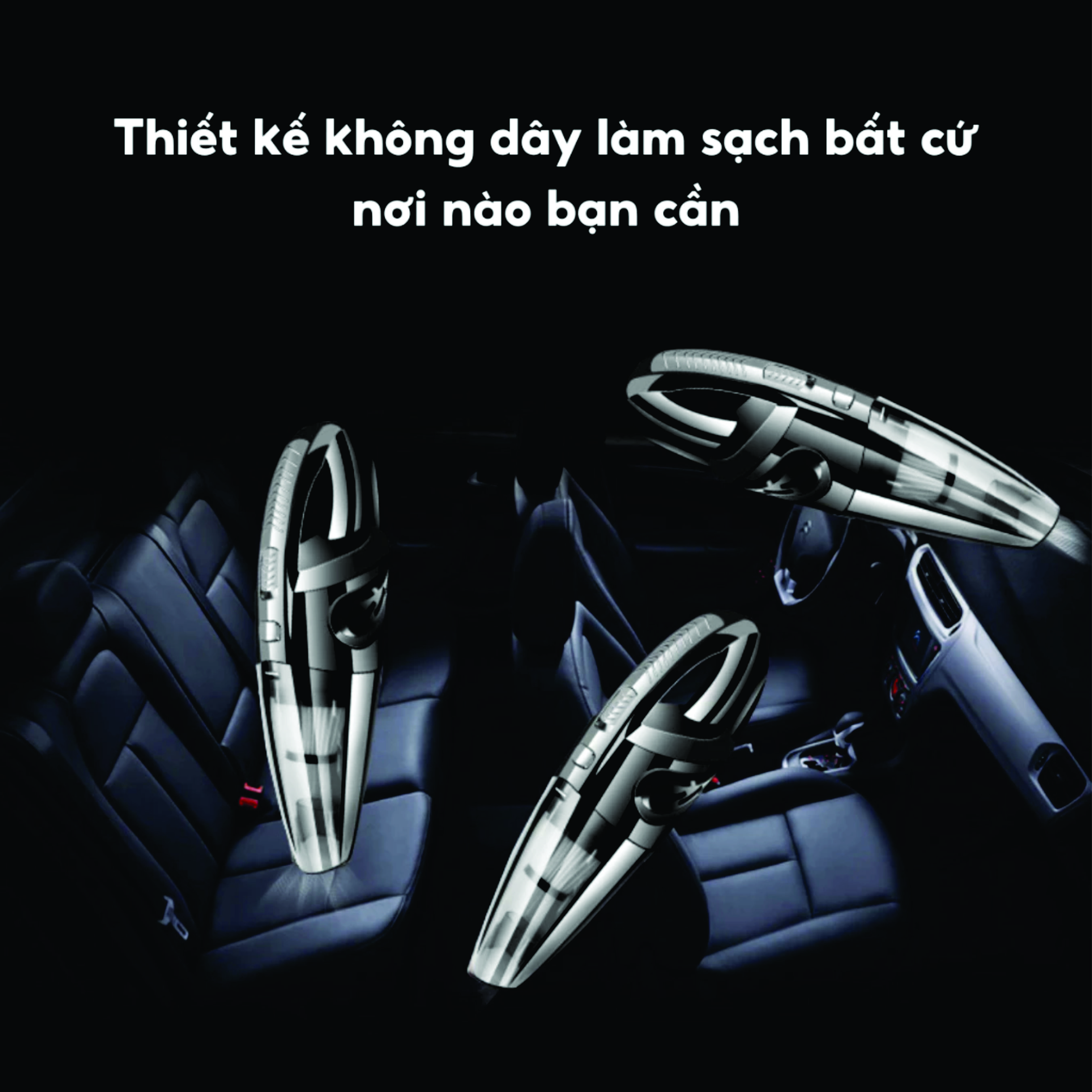 Máy Hút Bụi Cầm Tay Cao Cấp, Thiết kế Không Dây, Tặng Kèm Đầu Hút, Lực hút 20000PA Siêu Mạnh Hàng Nhập Khẩu