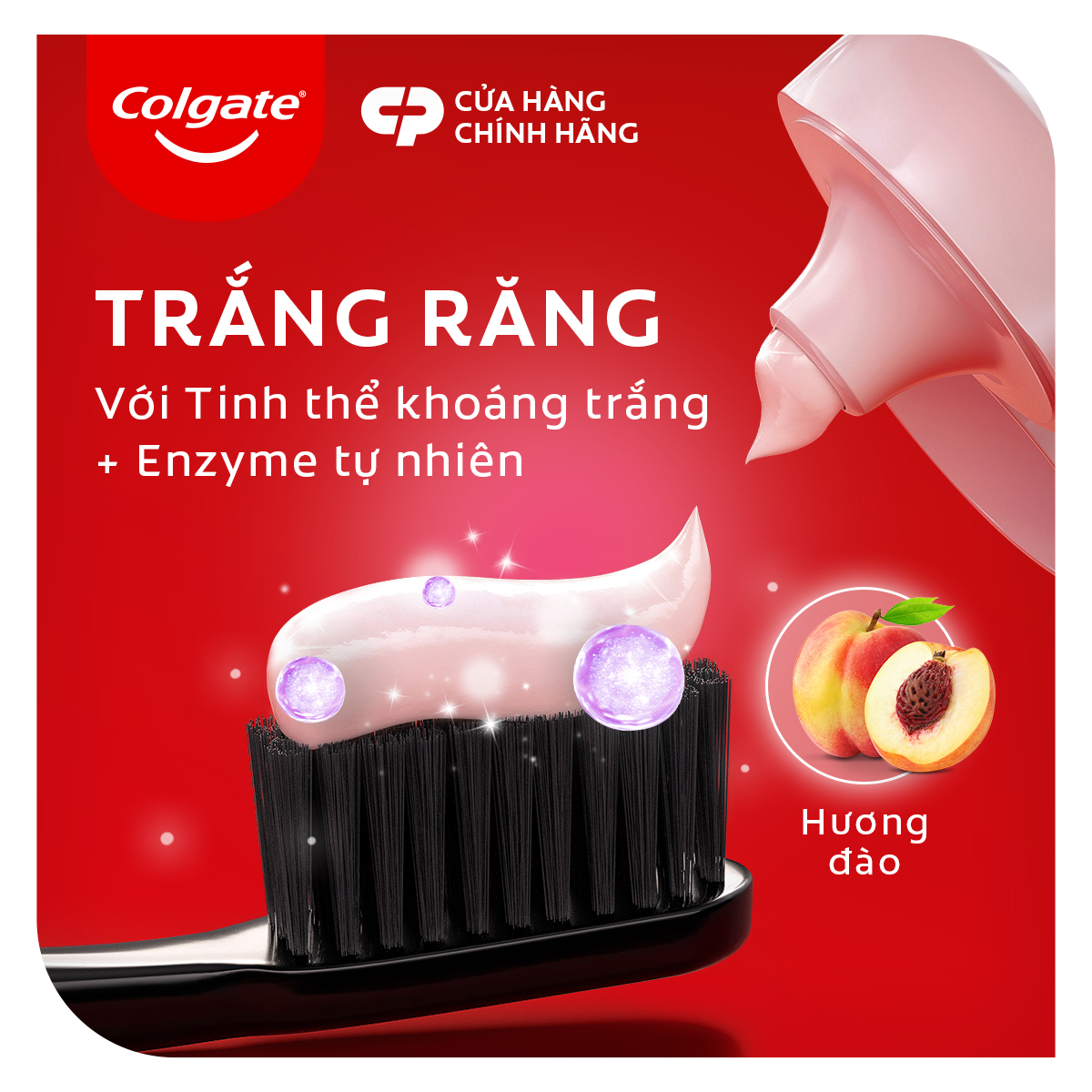 Bộ 5 Kem Đánh Răng Colgate trắng răng Enzyme Plus Mineral làm trắng răng an toàn 80g/tuýp