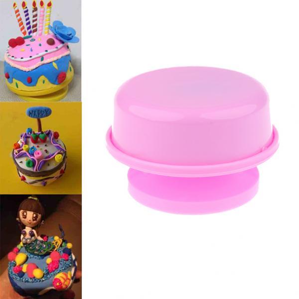 Pink Round Rotating Music Box Base for Kids Clay Craft Educational Kids Toy