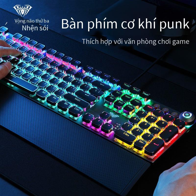 Giao hàng nhanh Bộ bàn phím và chuột chơi game có dây cơ học Tarantula AULA T500 lập trình macro đa phương tiện với trục tay màu đen trục xanh