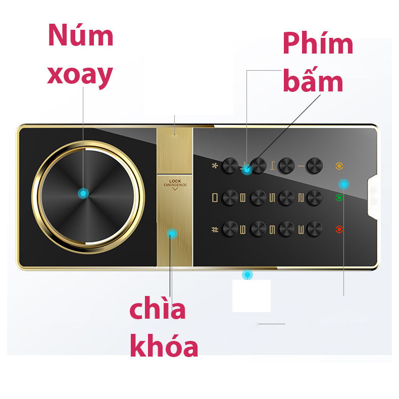 Két sắt mini khoá điện tử 36 x31 x45 cm mã 2N