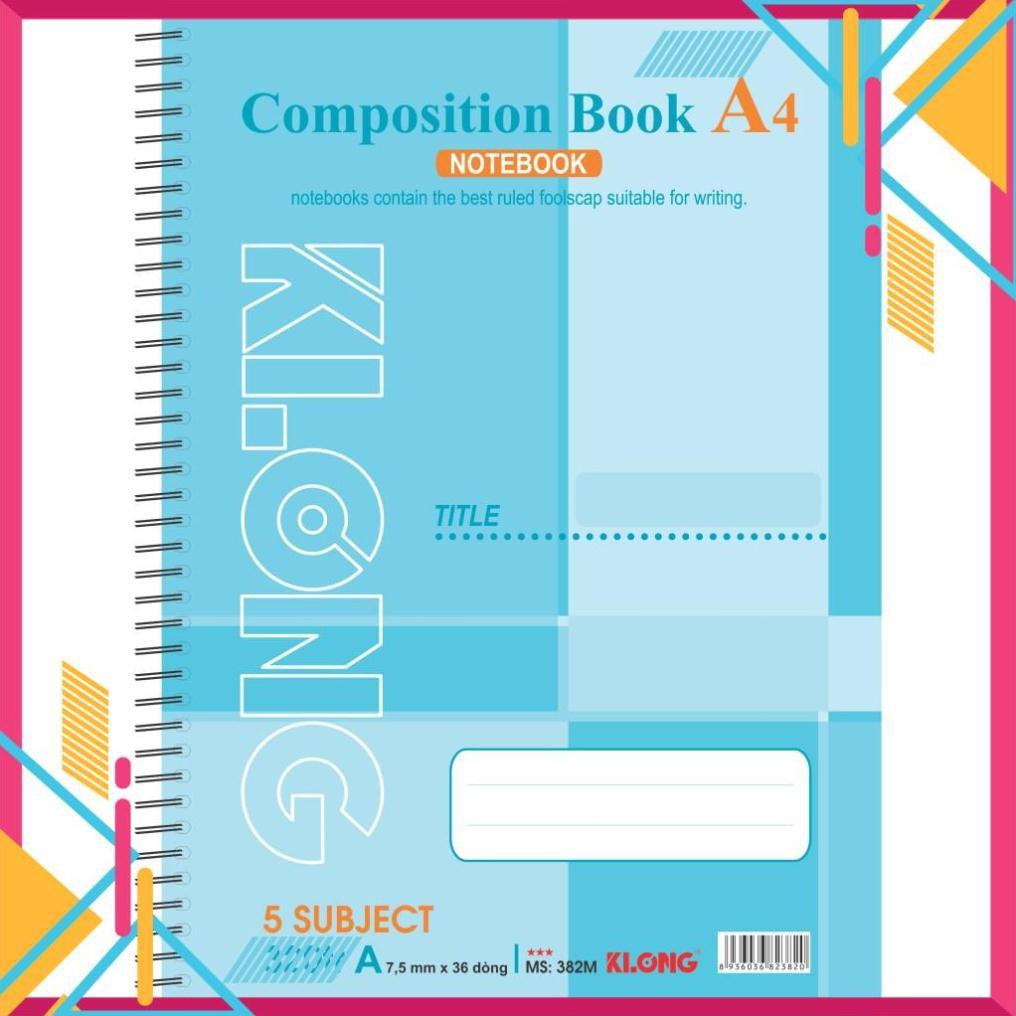 Sổ lò xo KLONG 320tr A4 Compostion Book, 5 Subiject; MS: 382