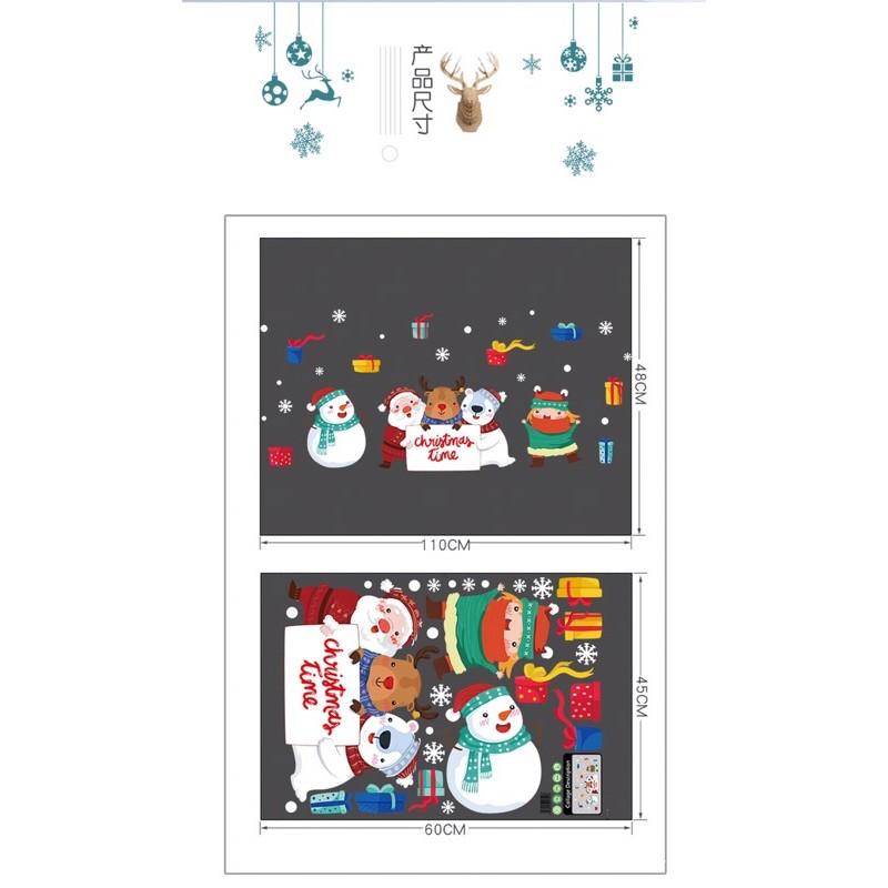 Decal trang trí Noel - các bạn cầm bảng đón giáng sinh mẫu mới