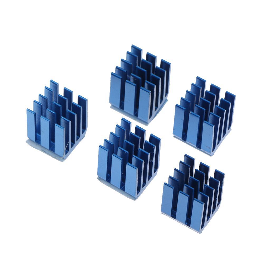 5 Pieces Set Blue Adhesive Heat Sink Cooling Set for 3D Printer Parts A4988 Motor Drive