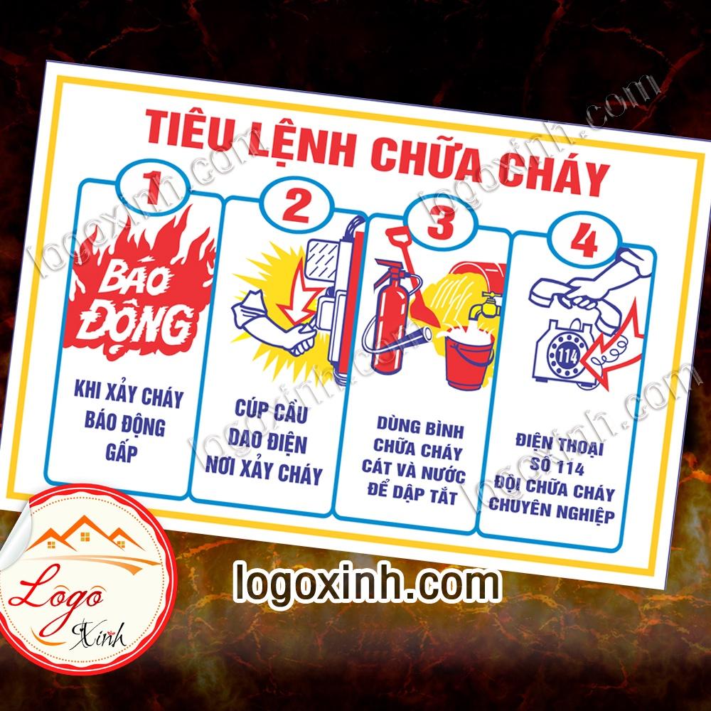 LOGO TEM STICKER BIỂN BẢNG NỘI QUY TIÊU LỆNH PHÒNG CHÁY CHỮA CHÁY PCCC - FIRE PROTECTION DÙNG CHO CÔNG TY NHÀ XƯỞNG