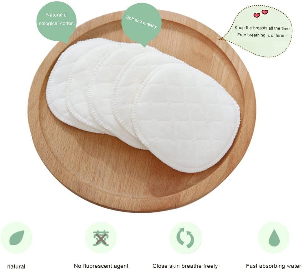 20 gói Miếng lót cho con bú có thể giặt được, Miếng lót cho con bú có thể tái sử dụng, Chống rò rỉ, Dành cho áo ngực mềm, Màu trắng