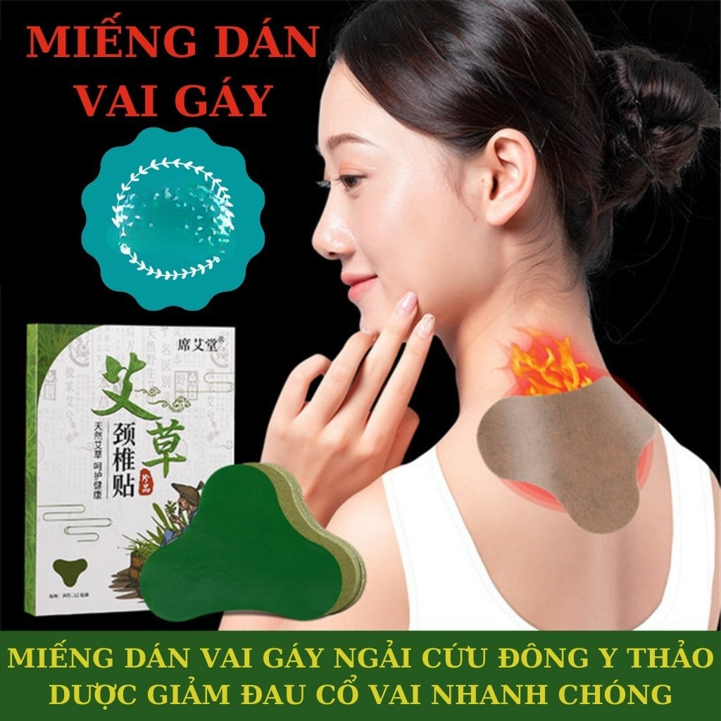 Hộp 12 Miếng Cao Dán Ngải Cứu Xương Khớp Giảm Đau Mỏi Khớp Cổ Vai Gáy Cột Sống Lưng
