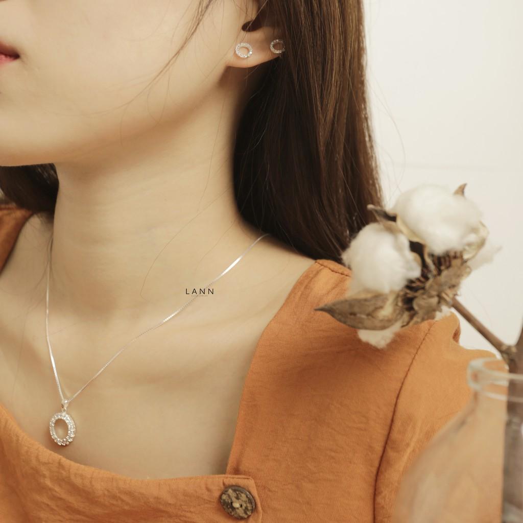 Khuyên Đường Tròn Đá S925 LANN