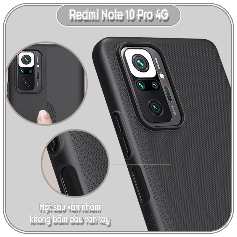 Ốp lưng cho Xiaomi Redmi Note 10 Pro 4G Frosted Shield nhựa PC cứng Nillkin , Vân nhám , chống vân tay - Hàng nhập khẩu