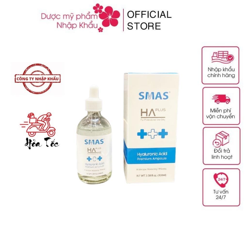 HÀNG NHẬP KHẨU - Tinh Chất Serum SMAS HA Plus - Hyaluronic Acid Premium Ampoule Cấp Ẩm Làm Trắng Sáng Da Cấp Nước 100ml