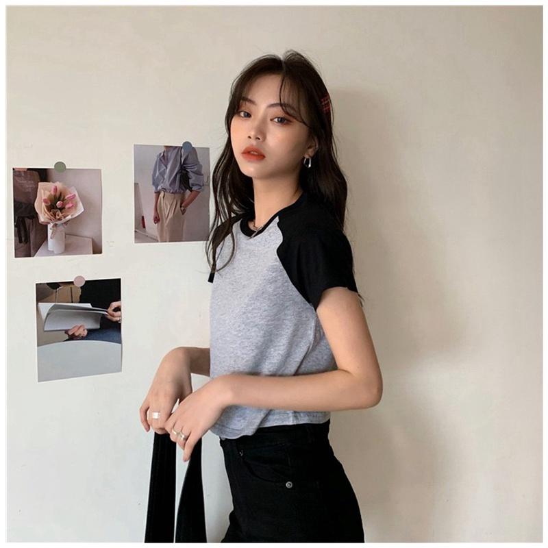 MS6680 Áo phông, áo thun nữ raplan croptop