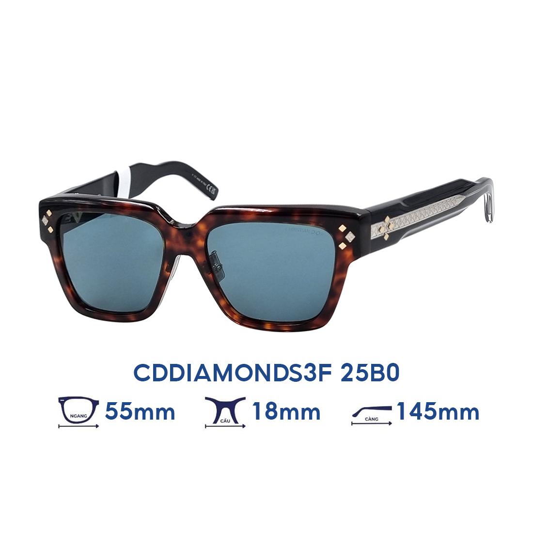 Kính Mát Dior CDDIAMONDS3F 25B0 (55-18-145)