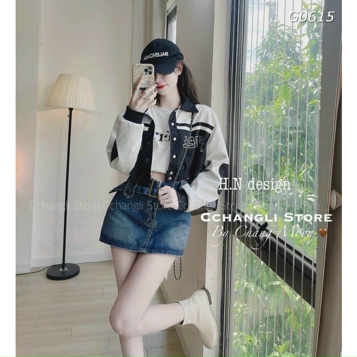 Áo Khoác Croptop, Áo Khoác Da Lộn 2 Lớp Cao Cấp Thêu Họa Tiết Nổi Siêu Hot, Áo khoác Unisex form ngắn croptop 2 lớp cao cấp chất da lộn mịn đẹp, không xù, kiểu dáng basic