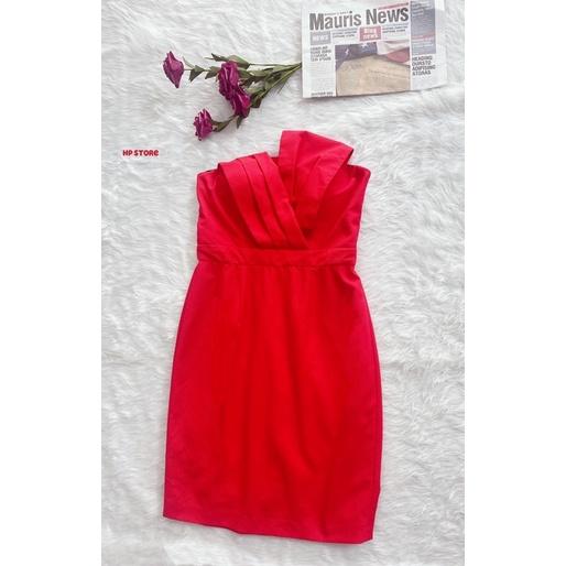 ️ Đầm Váy Đỏ Xếp Ly Có Mút Ngực, Ôm Body Tôn Dáng Thiết Kế Dự Tiệc