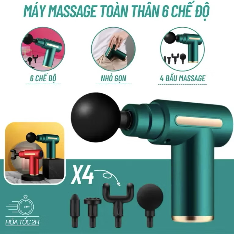 ￼Máy Massage Cầm Tay Mini, Massage Cầm Toàn Thân 5 Cấp Độ Chuyên Sâu Đa Năng, Mát Xa, Máy đấm lưng mát xa