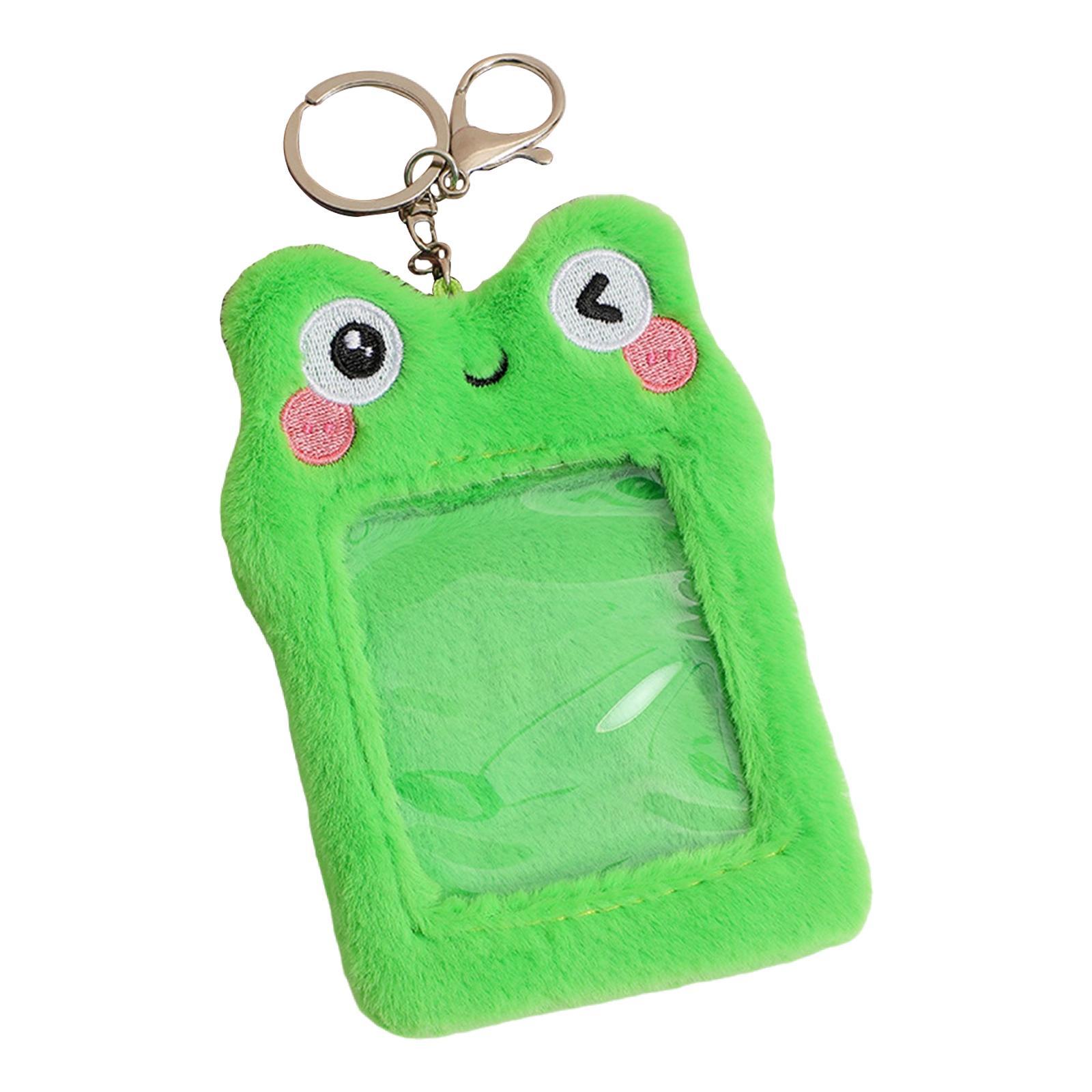 Cute Plush Photocard Holder Card Holder Keychain Protector Photo Sleeve Card Holder Case for Sports Cards Football Cards