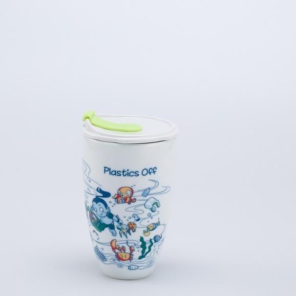 Ly Sứ Dưỡng Sinh Minh Long 480ml + Nắp Ống Hút - Sơn Tinh Thủy Tinh
