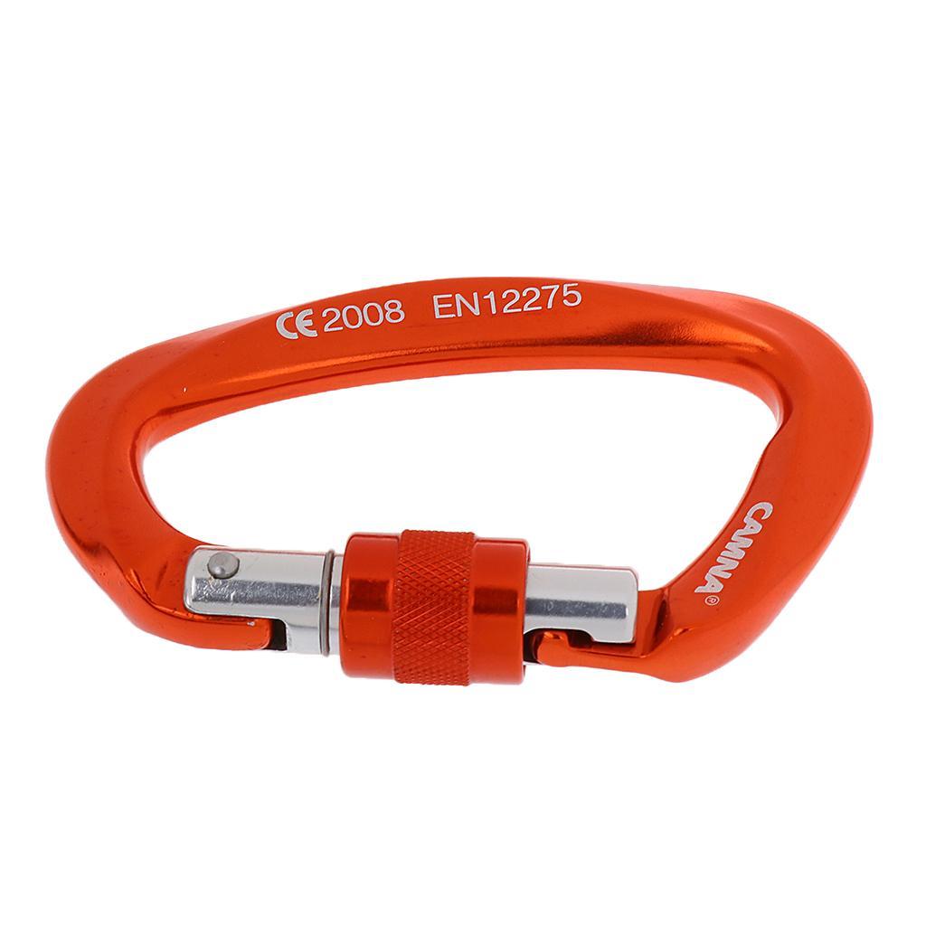 3 Pieces 25KN Screw Lock Carabiner Rock Tree Climbing Hammock Hooks