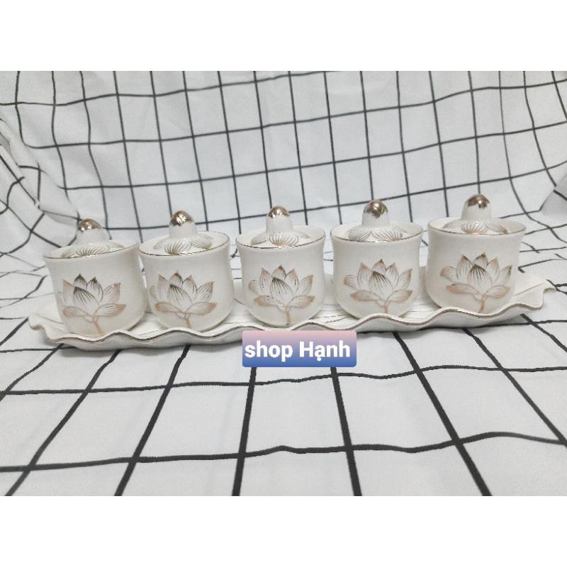 Combo Ông Địa Thần Tài sứ trắng bạch ngọc cao 17 cm
