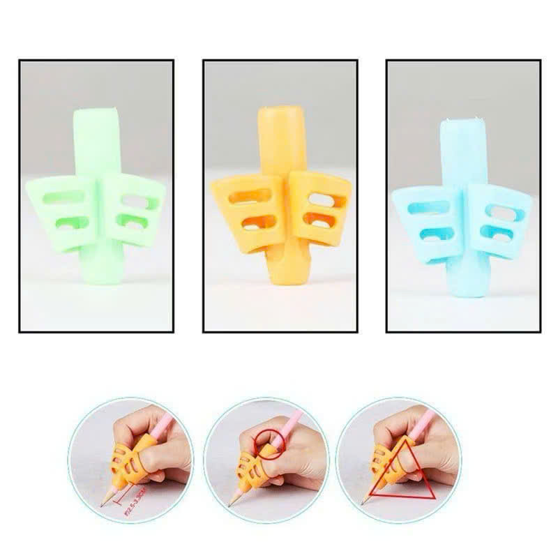 Combo 3 Đệm Bút Silicon Cầm Tay Cho Bé Tập Viết Đúng Cách – Đệm Định Vị Tay Cao Su Cao Cấp - HÀNG CHÍNH HÃNG MINIIN