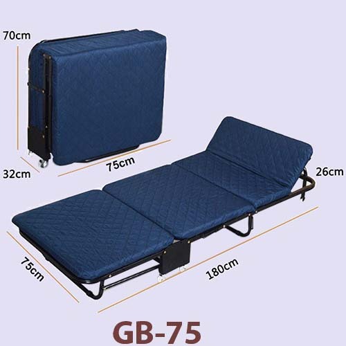 Giường gấp có nệm 3 khúc màu xanh, rộng 75cm nâng đầu 5 cấp độ, gấp gọn, tiện dụng Nikita