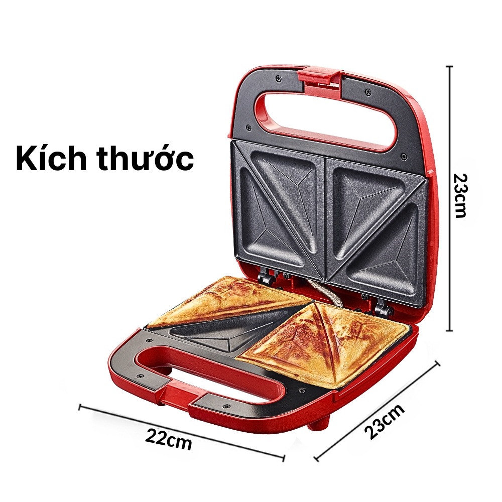 Máy kẹp nướng ép bánh SOKANY công suất lớn 750W tích hợp 2 mặt chống dính giúp bánh chín nhanh chóng vô cùng tiện ích - HÀNG CHÍNH HÃNG - DELIYA