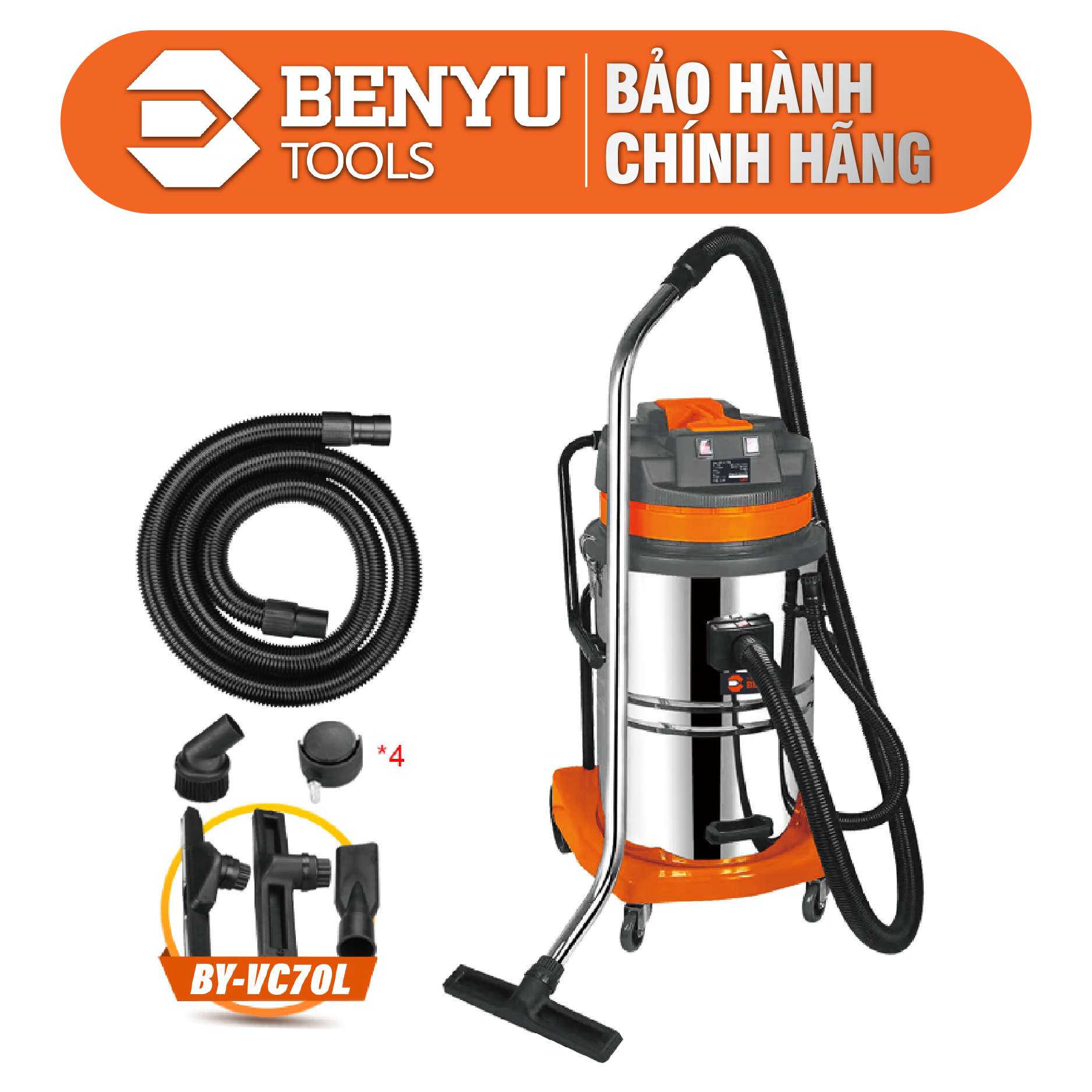 Máy Hút Bụi Công Nghiệp Hút Khô Và Ướt BENYU BY-VC70L - Hàng Chính Hãng