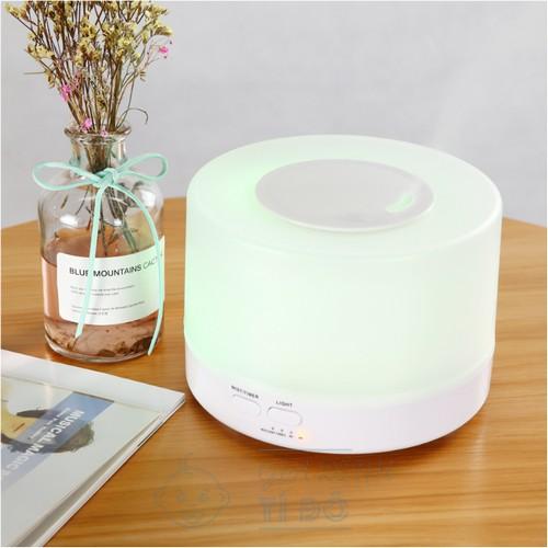 Máy Xông Tinh Dầu, Phun Sương Nano Vân Gỗ 500ml Đèn Led 7 Màu