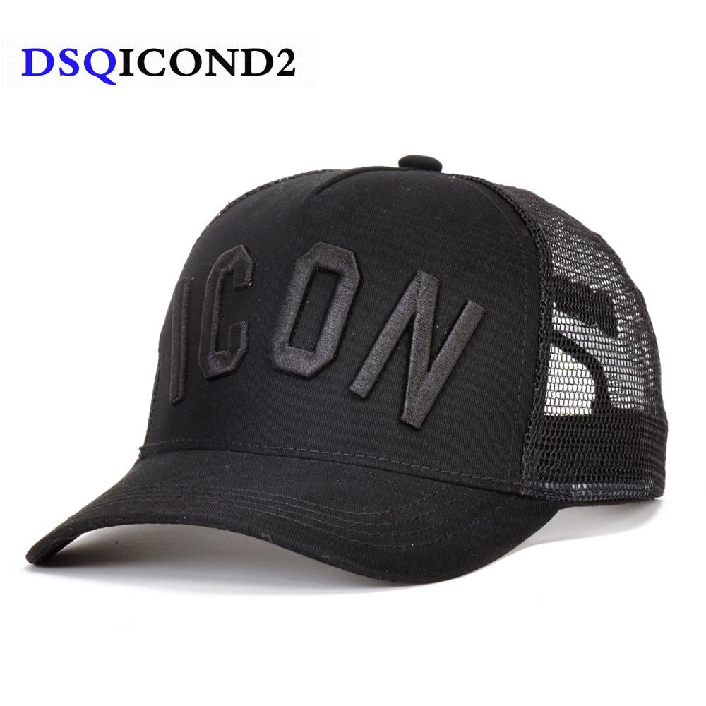 DSQICOND2 Cotton Mùa Hè Nón Lưỡi Trai Nam Nữ Thêu BIỂU TƯỢNG Đen Bố Nón Hip Hop DSQ Trucker Cap Hombre Gorras casquette