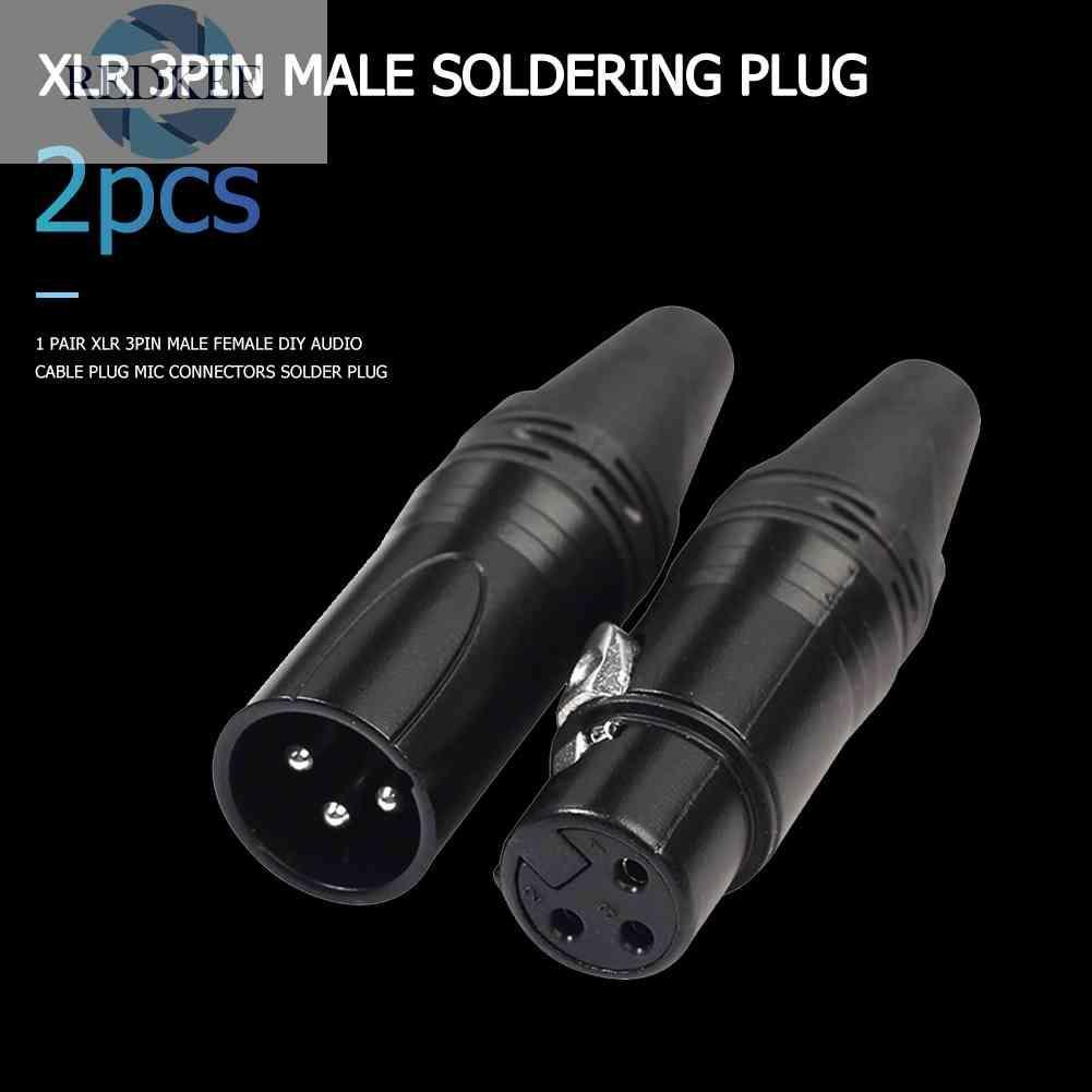 1 Cặp Đầu Nối Dây Cáp Âm Thanh XLR 3Pin