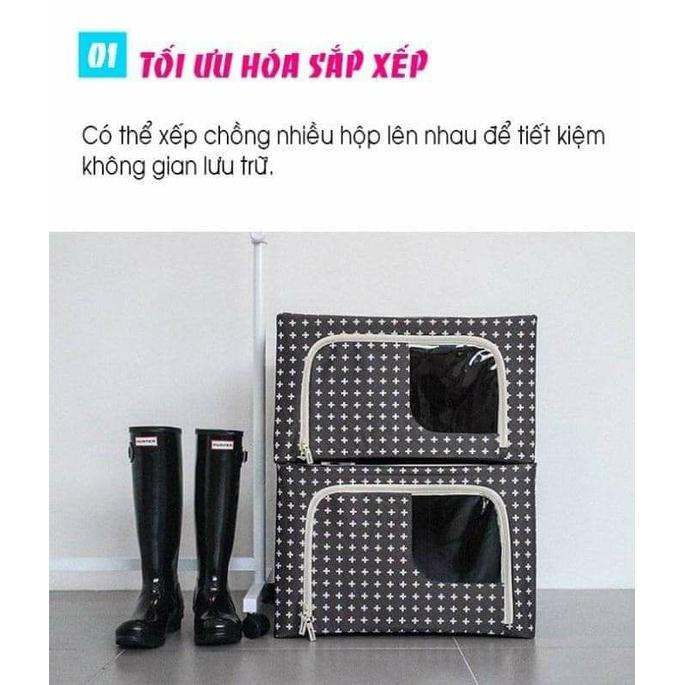 Hộp vải đựng đồ đa năng - Túi đựng quần áo chăn màn có khung thép