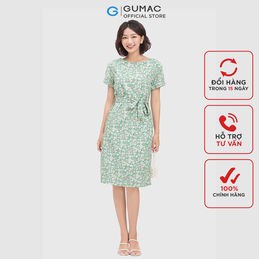 Đầm nữ GUMAC DC04052 form suông buộc dây dễ thương