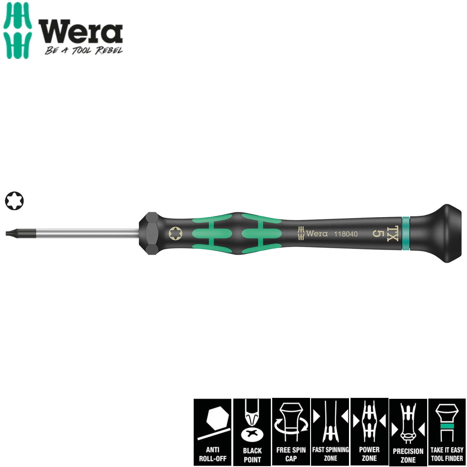 Tua vít điện tử hoa thị 2067 TORX TX 5x40mm cho điện tử và cơ khí chính xác Wera 05118040001