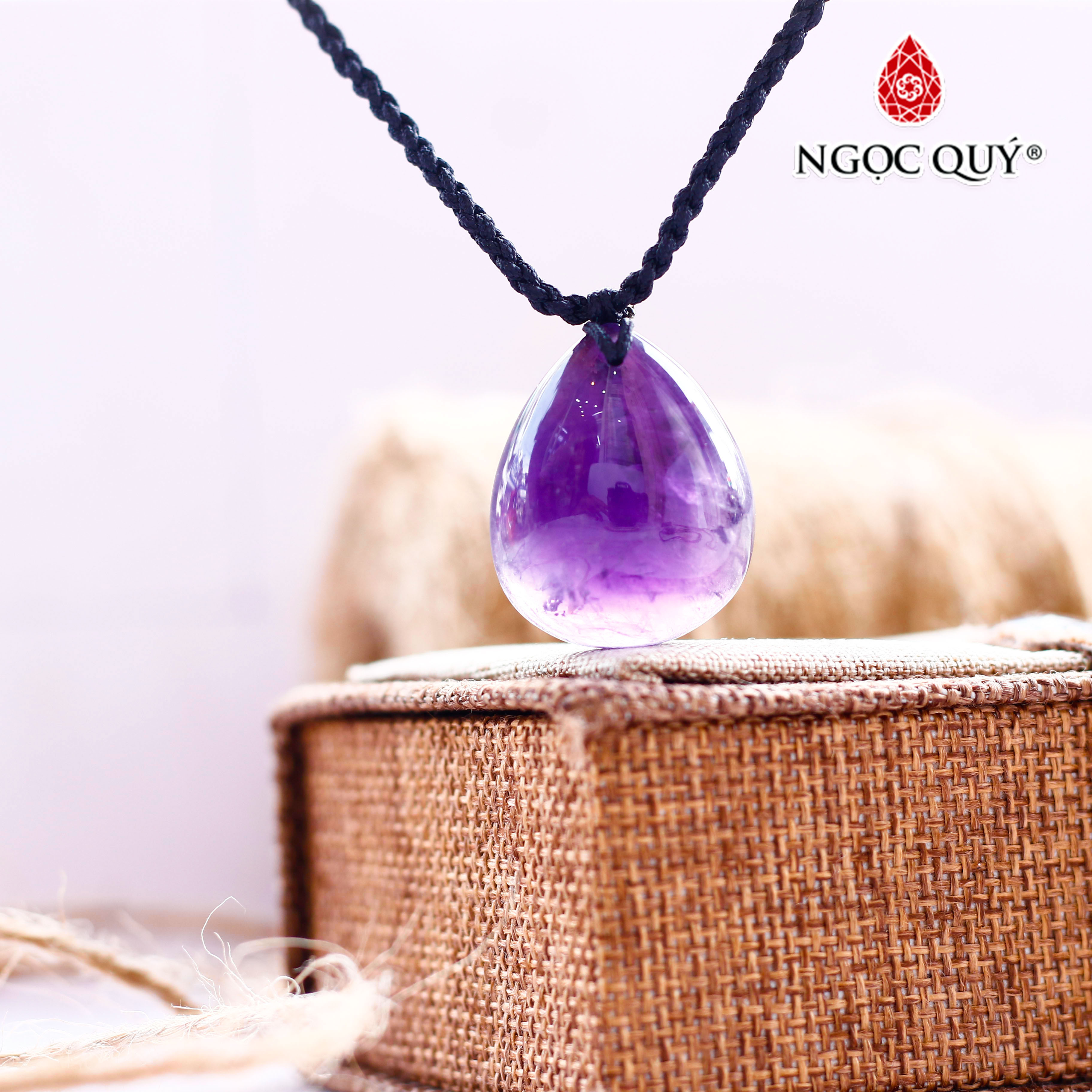 Mặt dây chuyền thạch anh tím hình giọt nước - Ngọc Quý Gemstones