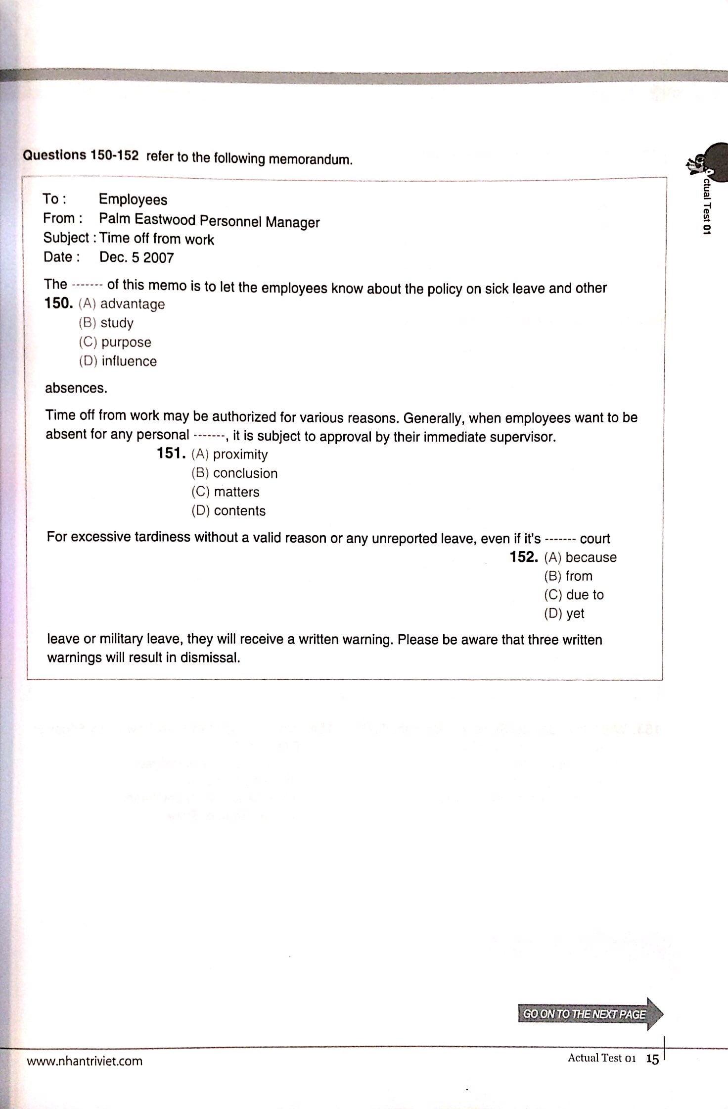 Sách Economy TOEIC RC1000 Volume 1