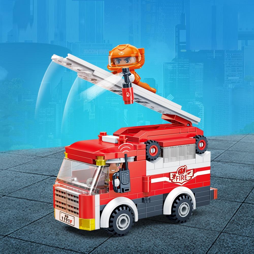 Đồ Chơi Lắp Ráp Xe Cứu Hỏa Đô Thị - City Fire Ladder Truck - Toys&amp;Joys 7131 (229 Mảnh Ghép)