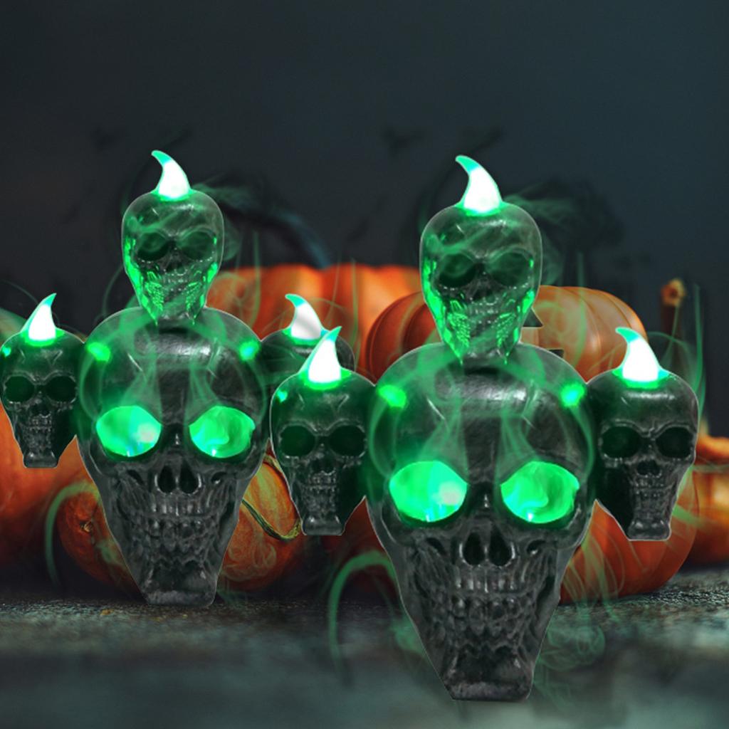 Creepy Halloween Skull Statue Incense Burner Party Decoration Props Golden