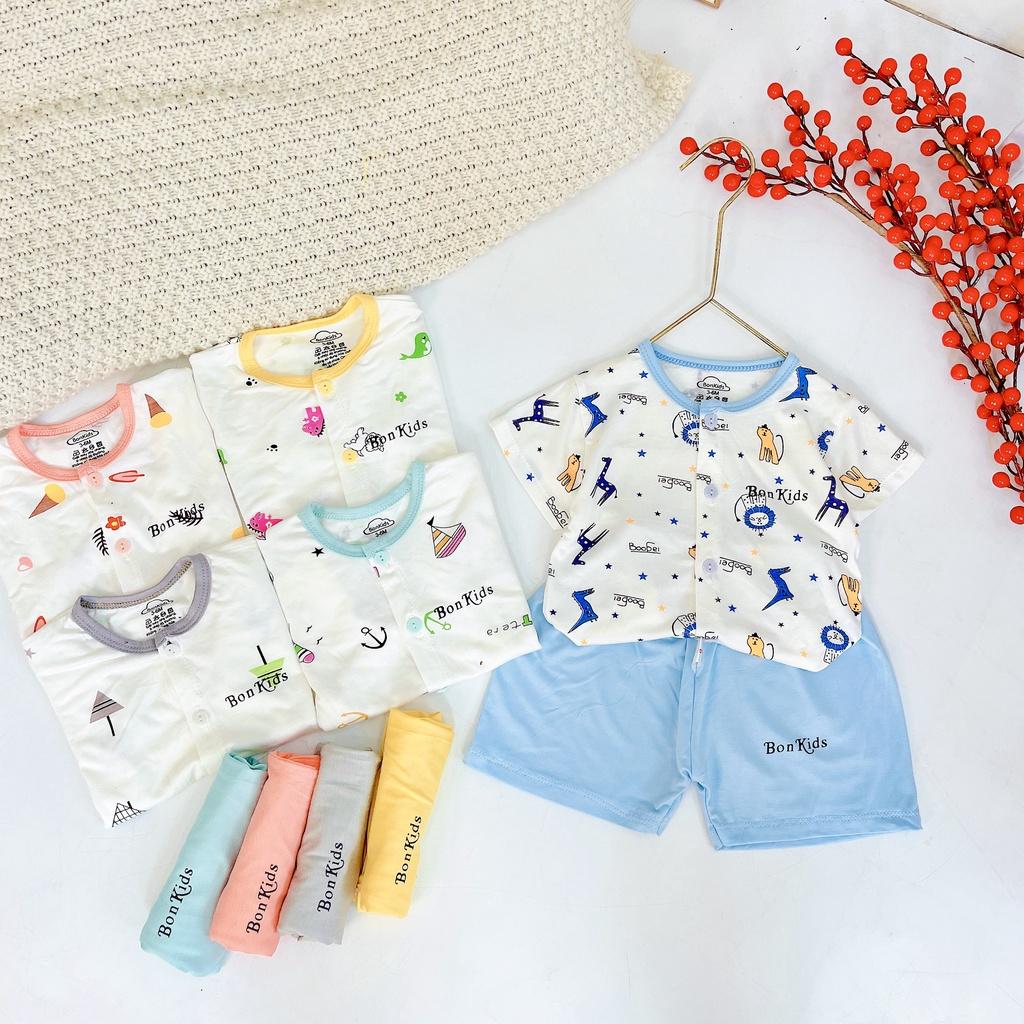 Bộ cộc tay vải thun lạnh cao cấp cho bé sơ sinh 3-11kg, cài cúc giữa tiện lợi, siêu mềm mát, thấm hút mồ hôi -