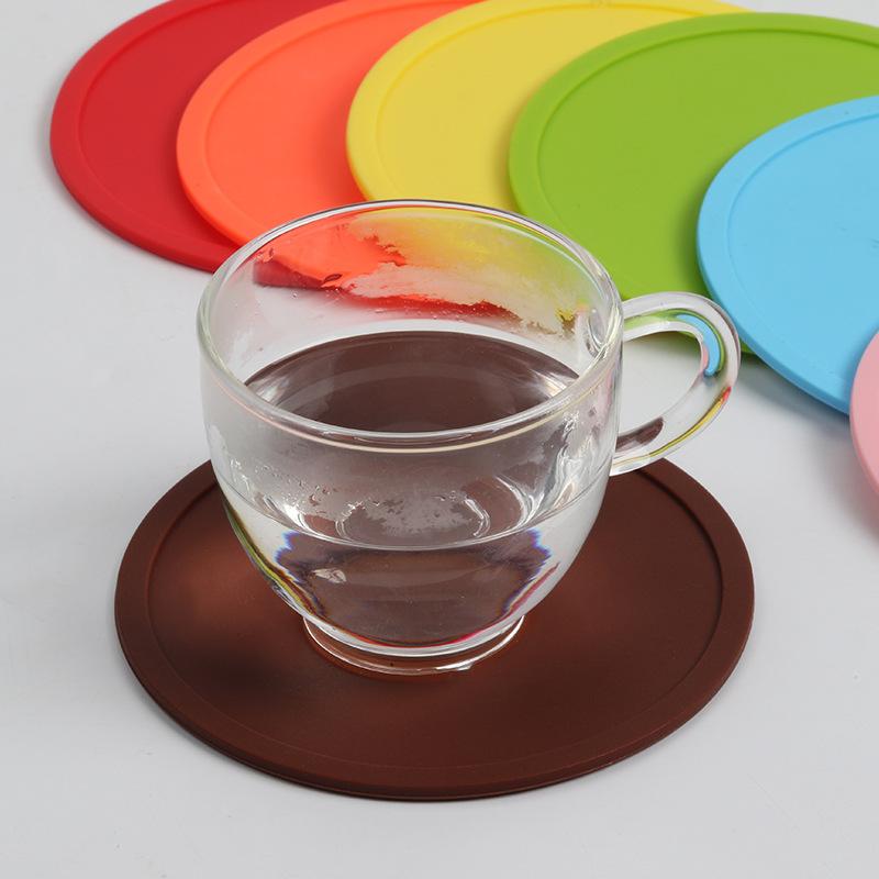 BPA -Nree Glass Coaster Silicone Anti -slip Lớp phủ lớp phủ, 10 bộ - Tròn, cốc cà phê, cốc trà và chai - tiệc tùng, nhà, văn phòng và nhiều hơn nữa - màu đen