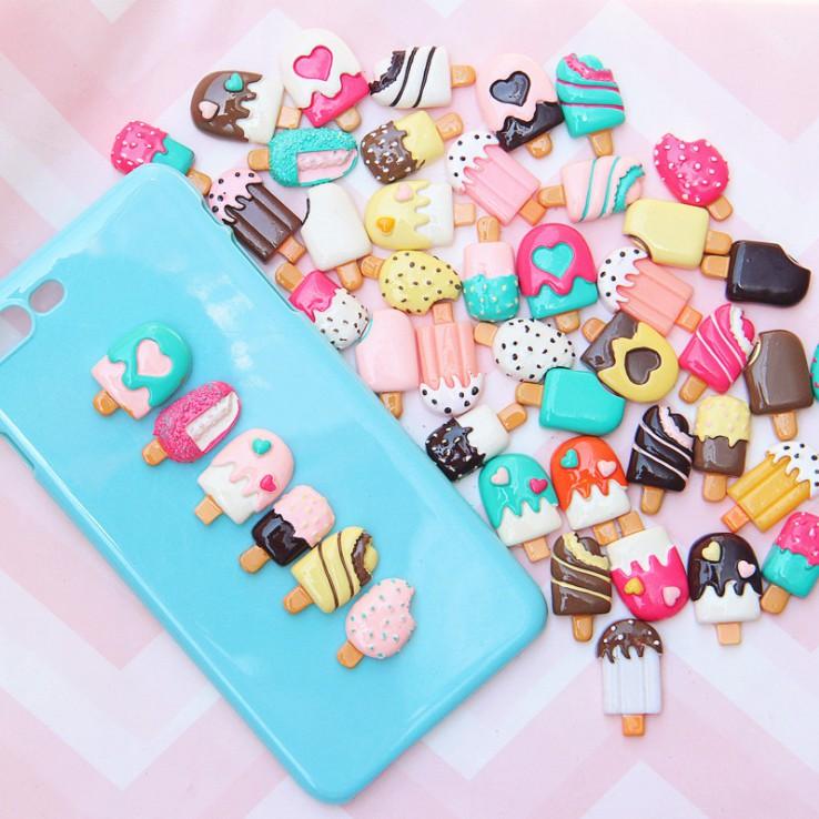 HN * Túi combo 30-50 charm kem que các loại cho các bạn làm Jibbitz, trang trí điện thoại, DIY
