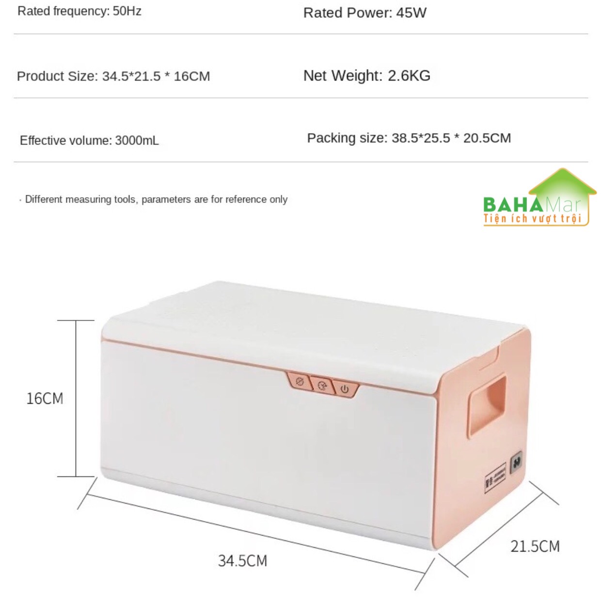 MÁY RỬA KHỬ TRÙNG RAU CỦ QUẢ, ĐỒ DÙNG BẰNG CÔNG NGHỆ SÓNG SIÊU ÂM "BAHAMAR" Đa chức năng: có thể khử trùng siêu âm trang sức, đồng hồ, kính… Khử trùng trái cây, rau củ hạn chế thuốc bảo quản