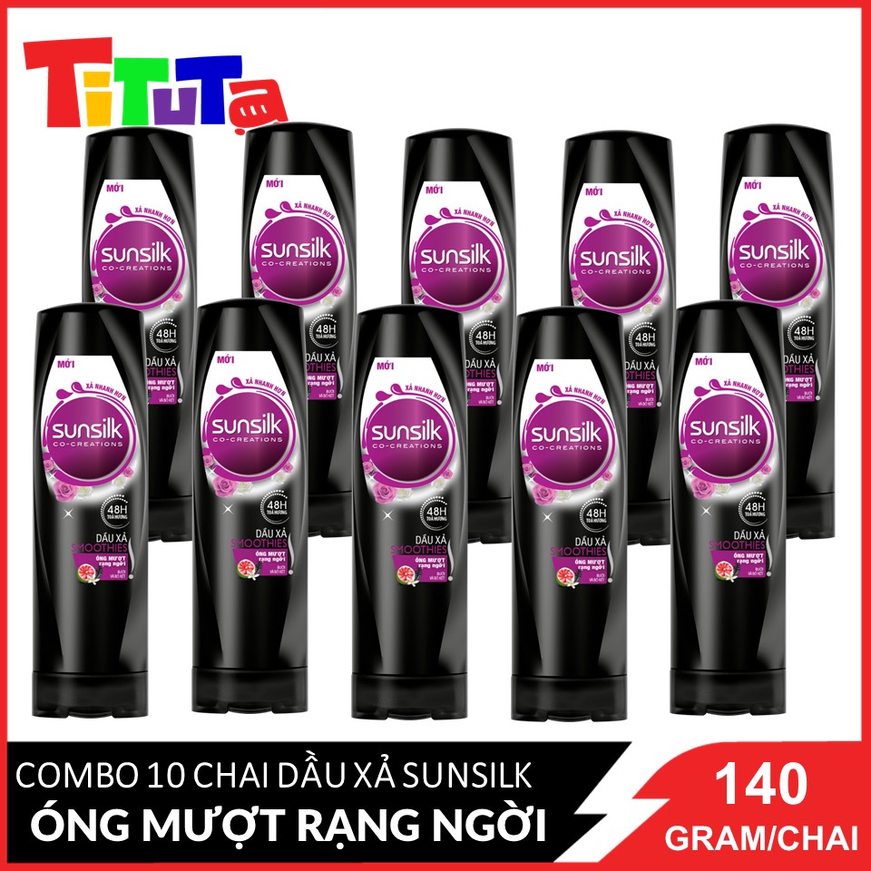 Combo 10 Dầu xả Sunsilk Óng mượt rạng ngời (Đen) 140g