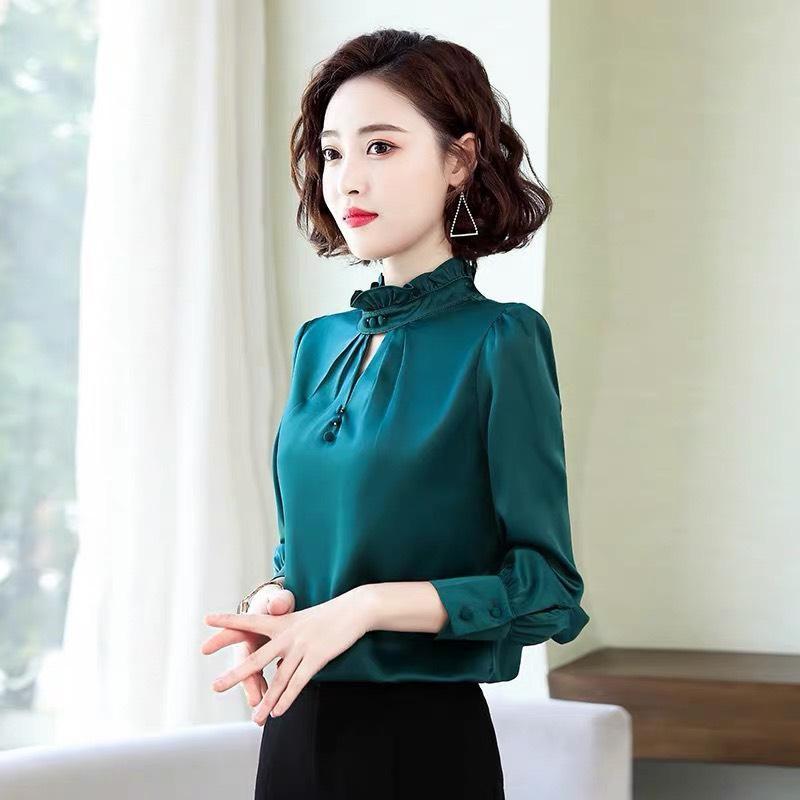 ÁO KIỂU TAY DÀI CÓ CỔ THANH LỊCH, SANG TRỌNG CHO PHÁI NỮ SC