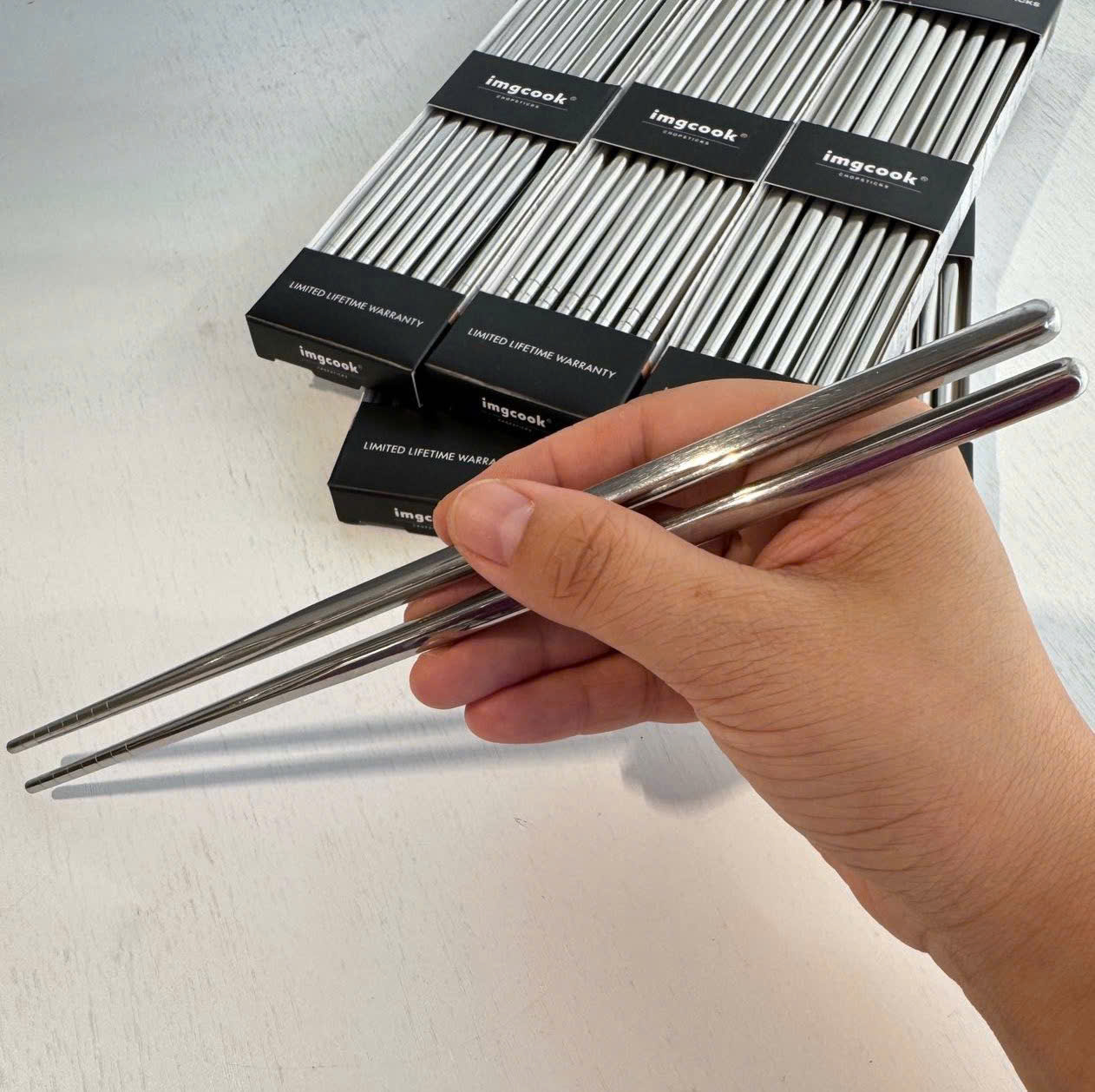 Đũa Inox Imgcook Cao Cấp 304 Chống Trượt – Đũa Ăn Gia Đình An Toàn, Bền Đẹp, Dễ Vệ Sinh- Hàng Chính Hãng MINIIN