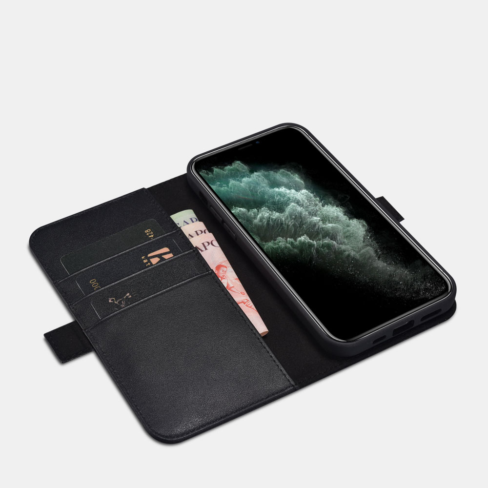 Ốp lưng / bao da 2 trong 1 iPhone 12 Pro iCarer Nappa leather Wallet (6.1 inch) - Hàng chính hãng